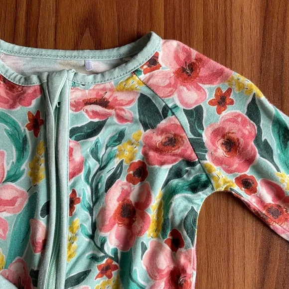 Little One Shop 12-18M Bamboo Floral Zippy - Picture 2 of 4